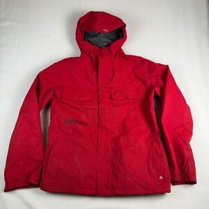 Burton Dryride Mens Small Red Snowboard Jacket Hooded Powder Skirt Ski Coat
